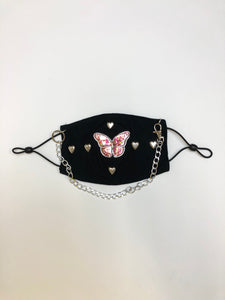 Heart studded with chain Butterfly Pm 2.5 Filter Mask